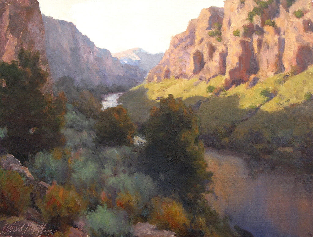 Morning in the Gorge, oil on linen panel, 2015, 12x16 $1200.00