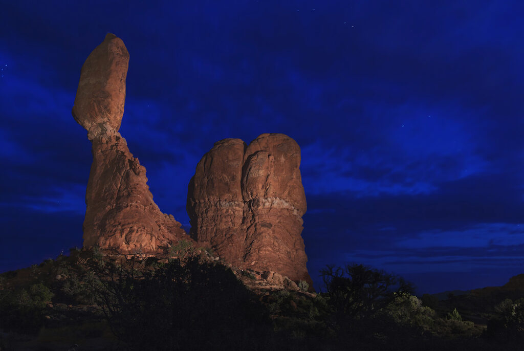 Mike Stephens: Balanced Rock New Light Painted