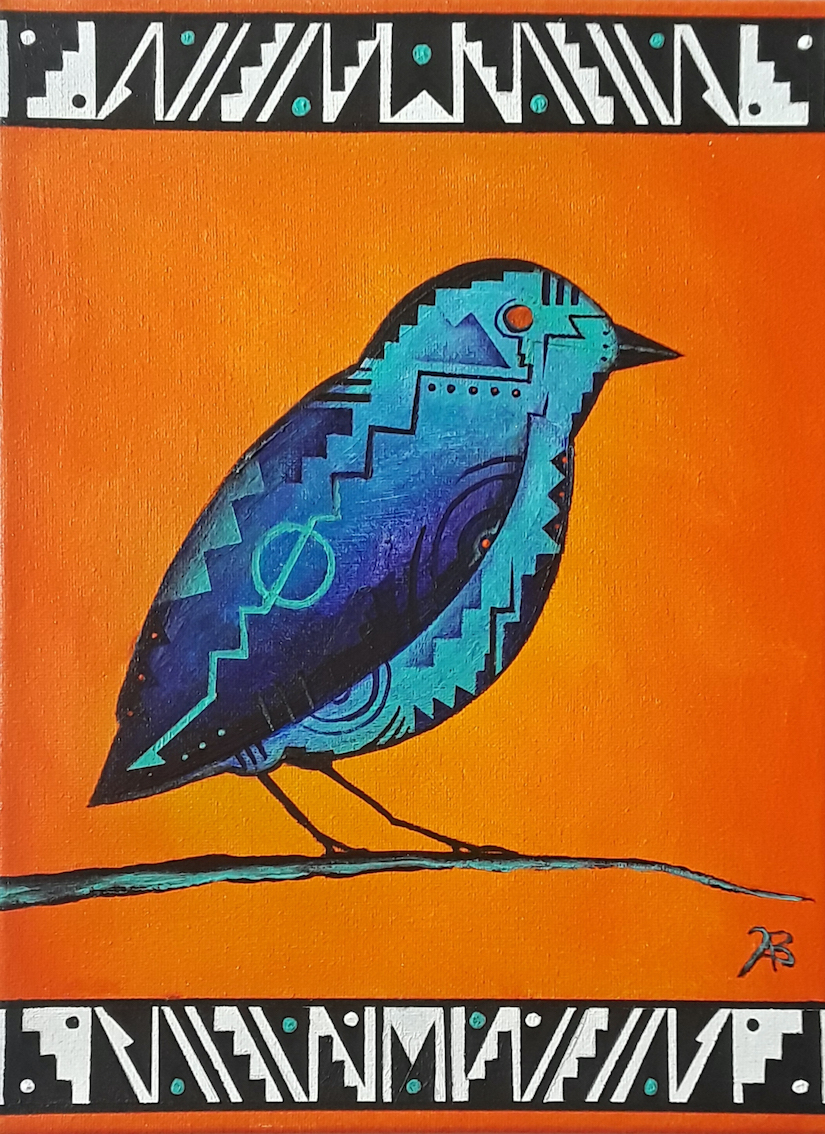 Brandon Allebach: Abstract Bird in Orange