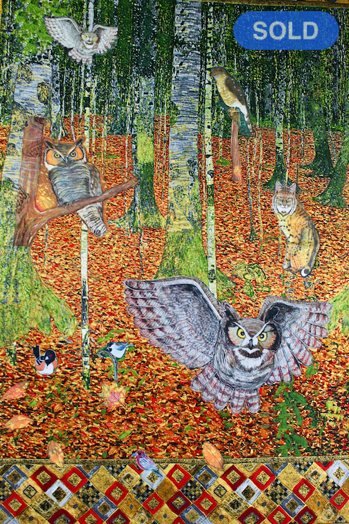 Judith Roderick: My Owls, Klimt's Woods SOLD