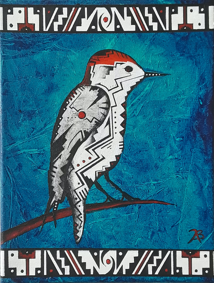 Brandon Allebach: Woodpecker in Blue