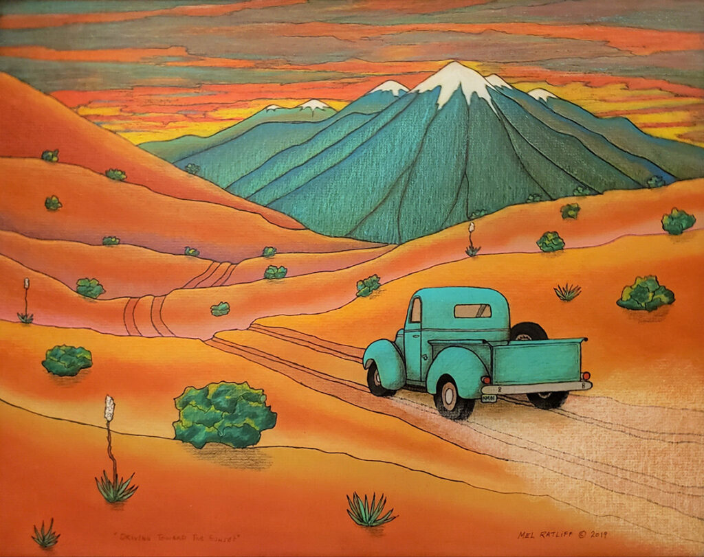 New Mexico Cancer Center, Gallery With A Cause, Driving Toward the Sunset