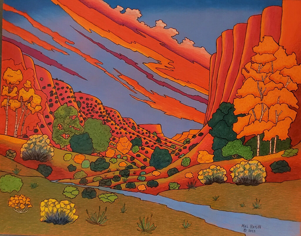 New Mexico Cancer Center, Gallery With A Cause, Fall in San Ysidro Canyon