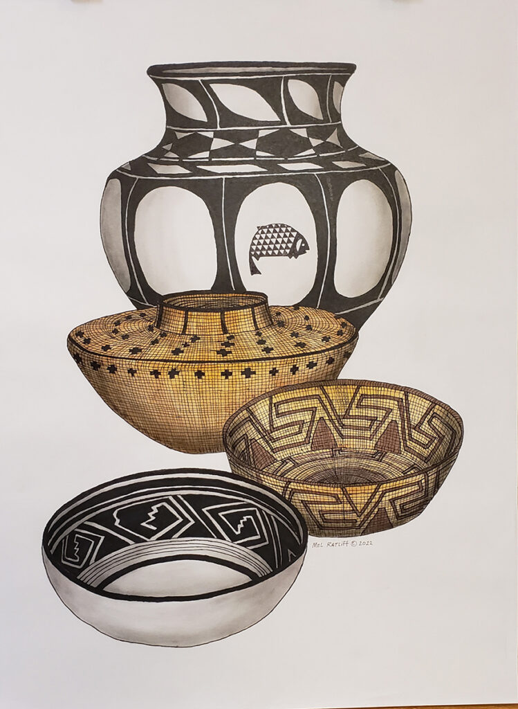 New Mexico Cancer Center, Gallery With A Cause, Pueblo Baskets and Pots
